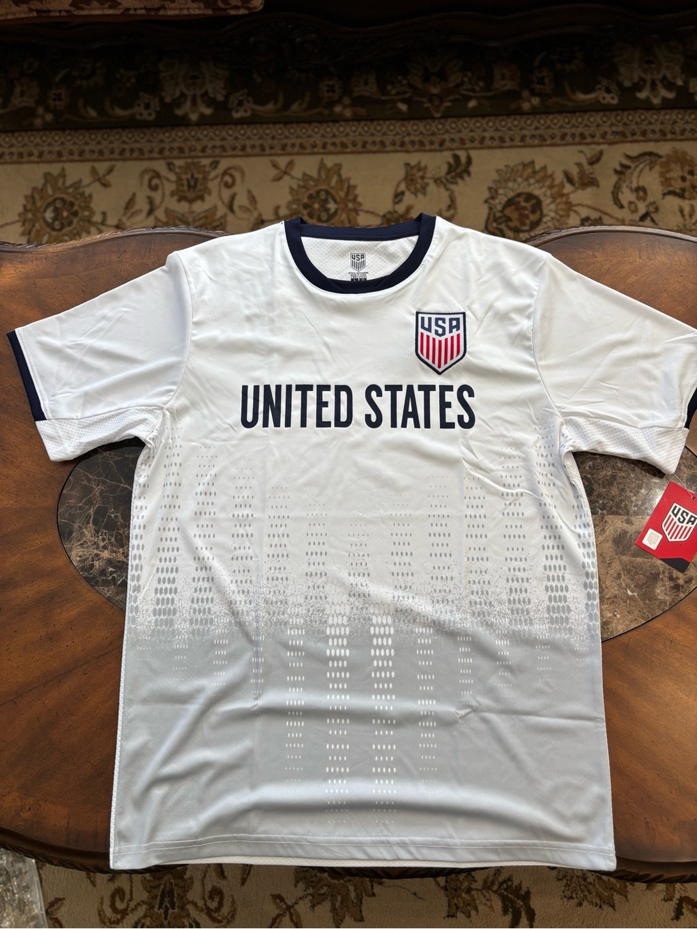 Soccer Team USA United States Soccer Tee - White with Navy Accents